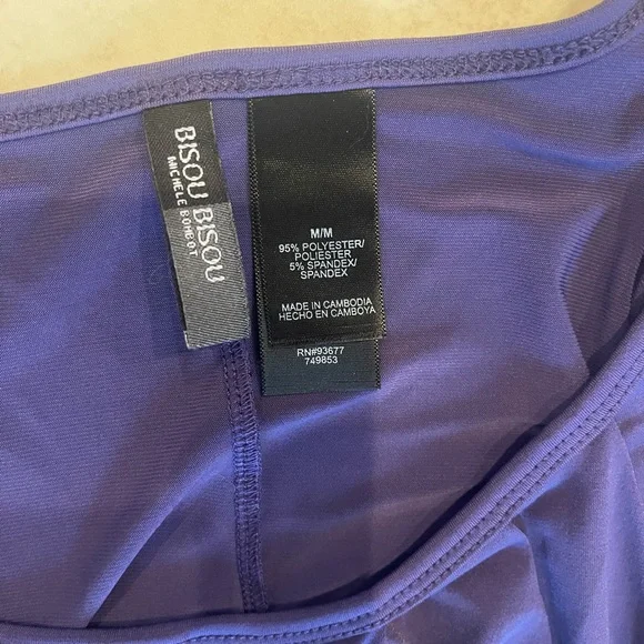 Bisou Bisou Purple Mini Dress with Black Belt - Picture 4 of 4